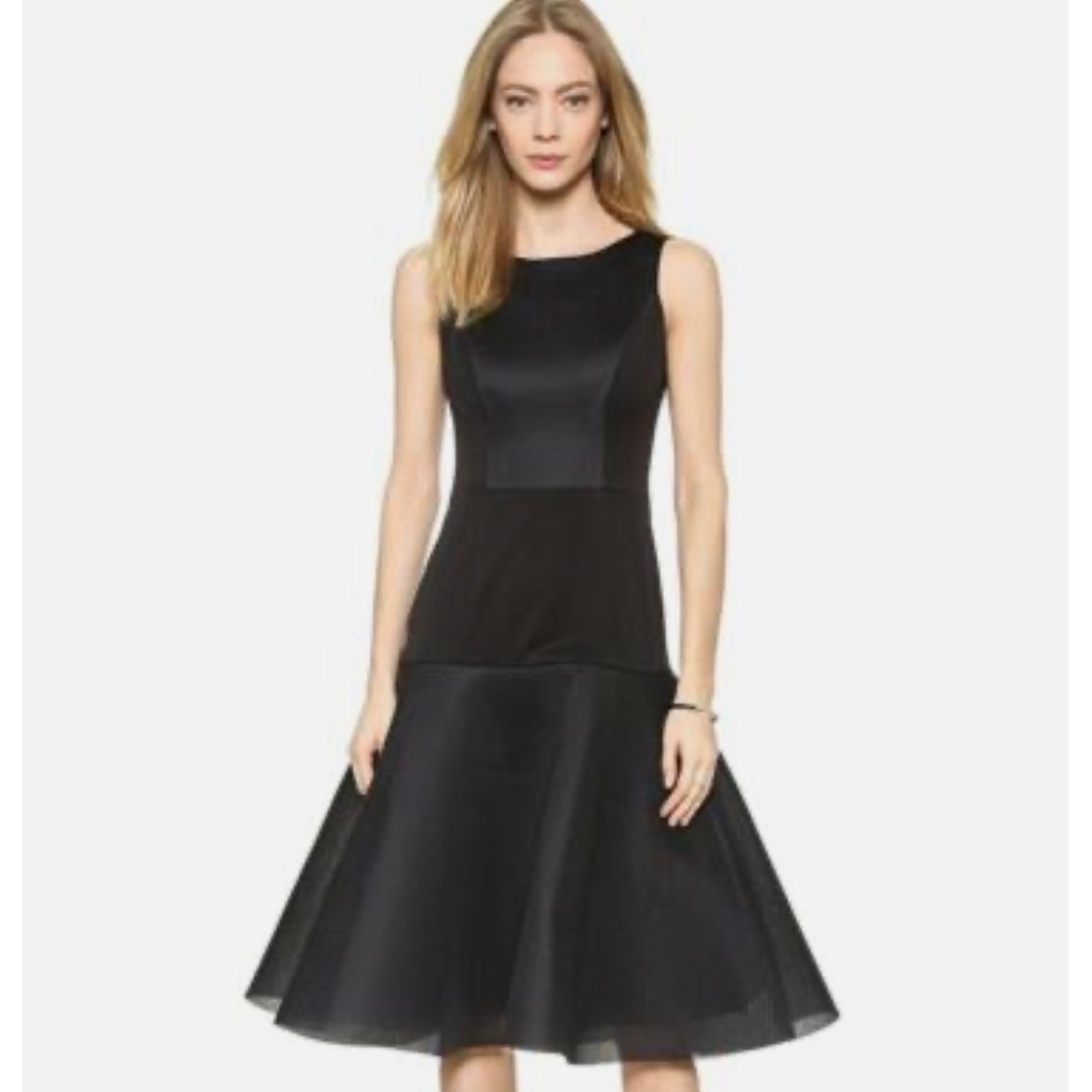 Black Halo Nwt Mixed Media Mesh Hem Cocktail Dress Sz4 Formal Event Classic Chic